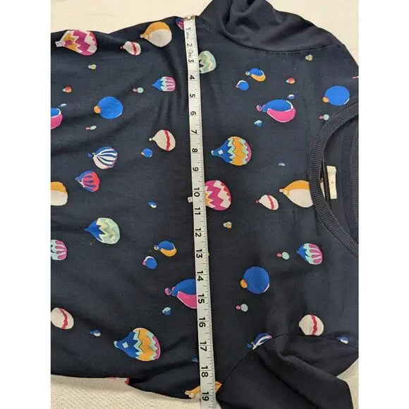 Kate Spade Juniors size long sleeve crew neck top w/pretty hot air balloon print - Picture 5 of 8